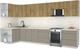 Миниатюра изображения товара Кухонный гарнитур Интерлиния Мила Матте 1.5x3.8 Б (дуб вотан/луна/опал светлый)