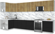 Миниатюра изображения товара Кухонный гарнитур Интерлиния Мила Матте 1.5x3.8 Б (дуб вотан/черный/белый гранит)