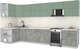 Миниатюра изображения товара Кухонный гарнитур Интерлиния Мила Матте 1.5x3.8 Б (мята/керамика/опал светлый)
