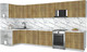 Миниатюра изображения товара Кухонный гарнитур Интерлиния Мила Матте 1.5x3.9 Б (дуб вотан/дуб вотан/белый гранит)