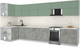Миниатюра изображения товара Кухонный гарнитур Интерлиния Мила Матте 1.5x4.0 Б (мята/керамика/опал светлый)