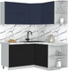Миниатюра изображения товара Кухонный гарнитур Интерлиния Мила Матте 1.5x1.6 А PR (индиго/черный/белый гранит)