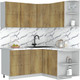Миниатюра изображения товара Кухонный гарнитур Интерлиния Мила Матте 1.5x1.7 А PR (дуб вотан/дуб вотан/белый гранит)