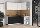 Миниатюра изображения товара Кухонный гарнитур Интерлиния Мила Матте 1.5x1.9 А PR (белый/черный/дуб бунратти)
