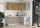 Миниатюра изображения товара Кухонный гарнитур Интерлиния Мила Матте 1.5x1.9 А PR (дуб вотан/луна/опал светлый)