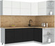 Миниатюра изображения товара Кухонный гарнитур Интерлиния Мила Матте 1.5x2.3 А PR (белый/черный/дуб бунратти)