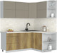 Миниатюра изображения товара Кухонный гарнитур Интерлиния Мила Матте 1.5x1.9 А PR (луна/дуб вотан/опал светлый)