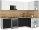 Миниатюра изображения товара Кухонный гарнитур Интерлиния Мила Матте 1.5x2.7 Б PR (белый/черный/дуб бунратти)