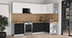 Миниатюра изображения товара Кухонный гарнитур Интерлиния Мила Матте 1.5x2.9 Б PR (белый/черный/дуб бунратти)