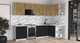 Миниатюра изображения товара Кухонный гарнитур Интерлиния Мила Матте 1.5x2.9 Б PR (дуб вотан/черный/белый гранит)