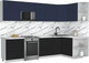 Миниатюра изображения товара Кухонный гарнитур Интерлиния Мила Матте 1.5x3.0 Б PR (индиго/черный/белый гранит)