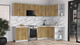 Миниатюра изображения товара Кухонный гарнитур Интерлиния Мила Матте 1.5x2.8 Б PR (дуб вотан/дуб вотан/белый гранит)
