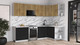 Миниатюра изображения товара Кухонный гарнитур Интерлиния Мила Матте 1.5x2.8 Б PR (дуб вотан/черный/белый гранит)