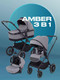 Миниатюра изображения товара Детская универсальная коляска MOWbaby Amber 3 в 1 / MB068 (серый)