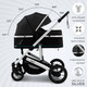 Миниатюра изображения товара Детская универсальная коляска Sweet Baby Amare 3в1 (черный)
