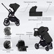 Миниатюра изображения товара Детская универсальная коляска Sweet Baby Vento 3в1 (черный)