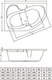 Миниатюра изображения товара Ванна акриловая Bonito Home Arizona 170x105 L / BH-AR-102-170L/Su+BH-AR-170L (с ножками и экраном)