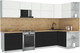 Миниатюра изображения товара Кухонный гарнитур Интерлиния Мила Матте 1.5x3.3 Б PR (белый/черный/дуб бунратти)