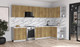 Миниатюра изображения товара Кухонный гарнитур Интерлиния Мила Матте 1.5x3.3 Б PR (дуб вотан/дуб вотан/белый гранит)