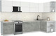 Миниатюра изображения товара Кухонный гарнитур Интерлиния Мила Матте 1.5x3.4 Б PR (белый/керамика/опал светлый)