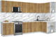 Миниатюра изображения товара Кухонный гарнитур Интерлиния Мила Матте 1.5x3.4 Б PR (дуб вотан/дуб вотан/белый гранит)