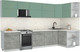 Миниатюра изображения товара Кухонный гарнитур Интерлиния Мила Матте 1.5x3.4 Б PR (мята/керамика/опал светлый)