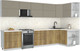 Миниатюра изображения товара Кухонный гарнитур Интерлиния Мила Матте 1.5x3.5 Б PR (луна/дуб вотан/опал светлый)