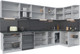 Миниатюра изображения товара Кухонный гарнитур Интерлиния Мила Матте 1.5x3.6 Б PR (дуб вотан/черный/белый гранит)
