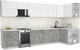 Миниатюра изображения товара Кухонный гарнитур Интерлиния Мила Матте 1.5x3.7 Б PR (белый/керамика/опал светлый)