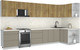 Миниатюра изображения товара Кухонный гарнитур Интерлиния Мила Матте 1.5x3.7 Б PR (дуб вотан/луна/опал светлый)