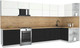 Миниатюра изображения товара Кухонный гарнитур Интерлиния Мила Матте 1.5x3.9 Б PR (белый/черный/дуб бунратти)