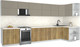Миниатюра изображения товара Кухонный гарнитур Интерлиния Мила Матте 1.5x4.0 Б PR (луна/дуб вотан/опал светлый)