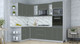 Миниатюра изображения товара Кухонный гарнитур Интерлиния Мила Пластик 1.68x2.6 LV (шторм/шторм/белый гранит)