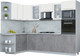 Миниатюра изображения товара Кухонный гарнитур Интерлиния Мила Пластик 1.68x2.8 LV (зефирный/оксид темный/серый каспий)