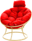 Миниатюра изображения товара Кресло садовое M-Group Папасан мини / 12060506 (бежевый/красная подушка)