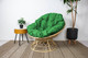 Миниатюра изображения товара Кресло садовое M-Group Папасан / 12840504 (бежевый ротанг/зеленая подушка)