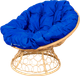 Миниатюра изображения товара Кресло садовое M-Group Папасан / 12840510 (бежевый ротанг/синяя подушка)