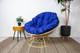 Миниатюра изображения товара Кресло садовое M-Group Папасан / 12840510 (бежевый ротанг/синяя подушка)