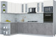Миниатюра изображения товара Кухонный гарнитур Интерлиния Мила Пластик 1.68x3.0 LV (зефирный/оксид темный/серый каспий)