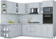 Миниатюра изображения товара Кухонный гарнитур Интерлиния Мила Пластик 1.88x2.6 LV (оксид светлый/оксид светлый/серый каспий)