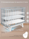 Миниатюра изображения товара Детская кровать-трансформер Sweet Baby Belloni 3в1 с маятником (серый/белый)