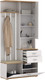 Миниатюра изображения товара Секция в прихожую Олмеко Антре 65.08 с зеркалом (белый/дуб вотан)