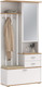 Миниатюра изображения товара Секция в прихожую Олмеко Антре 65.08 с зеркалом (белый/дуб вотан)