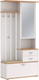Миниатюра изображения товара Секция в прихожую Олмеко Антре 65.08 с зеркалом (белый/дуб вотан)