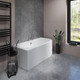 Миниатюра изображения товара Ванна акриловая Lauter Bliss 150 L / 21201051L (с каркасом/серый подголовн./белый лицевой экран)