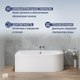 Миниатюра изображения товара Ванна акриловая Lauter Bliss 150 L / 21201051L (с каркасом/серый подголовн./белый лицевой экран)