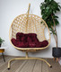 Миниатюра изображения товара Кресло подвесное M-Group Для двоих Люкс / 11510502 (бежевый ротанг/бордовая подушка)