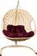 Миниатюра изображения товара Кресло подвесное M-Group Для двоих Люкс / 11510502 (бежевый ротанг/бордовая подушка)