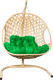 Миниатюра изображения товара Кресло подвесное M-Group Для двоих Люкс / 11510504 (бежевый ротанг/зеленая подушка)