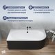 Миниатюра изображения товара Ванна акриловая Lauter Bliss 150 L / 21201051L (с каркасом и черным подголовником)